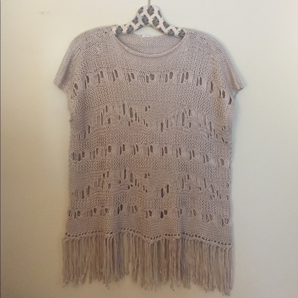 fringe knit sweater
